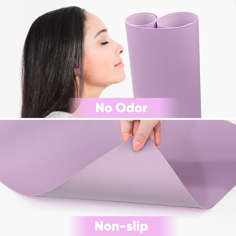 Subay Nail Table Mat, (MAT ONLY) Nail Arm Rest Mat for Nail Tech, Soft Microfiber PU Leather Nail Art Mat for Manicure Hand Rest, Foldable Nail Desk Pad Nail Tech Must Haves for Hand Stand Pillow - Purple - Image 5